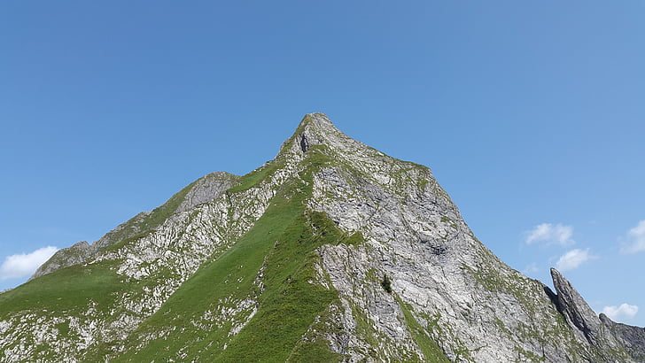 Höfats, Allgäu, Grasberg, escarpada pasto, Alpes de Algovia, Alpine, paisaje