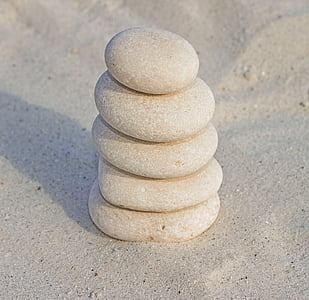 pedras, pedras zen, pedras de areia, Zen, equilíbrio, praia, seixo