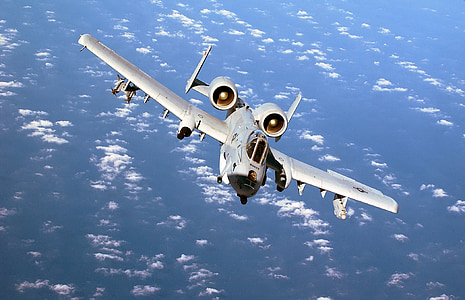 askeri uçak, uçak, Yıldırım, A10, yaban domuzu, Önden Görünümü, Jet