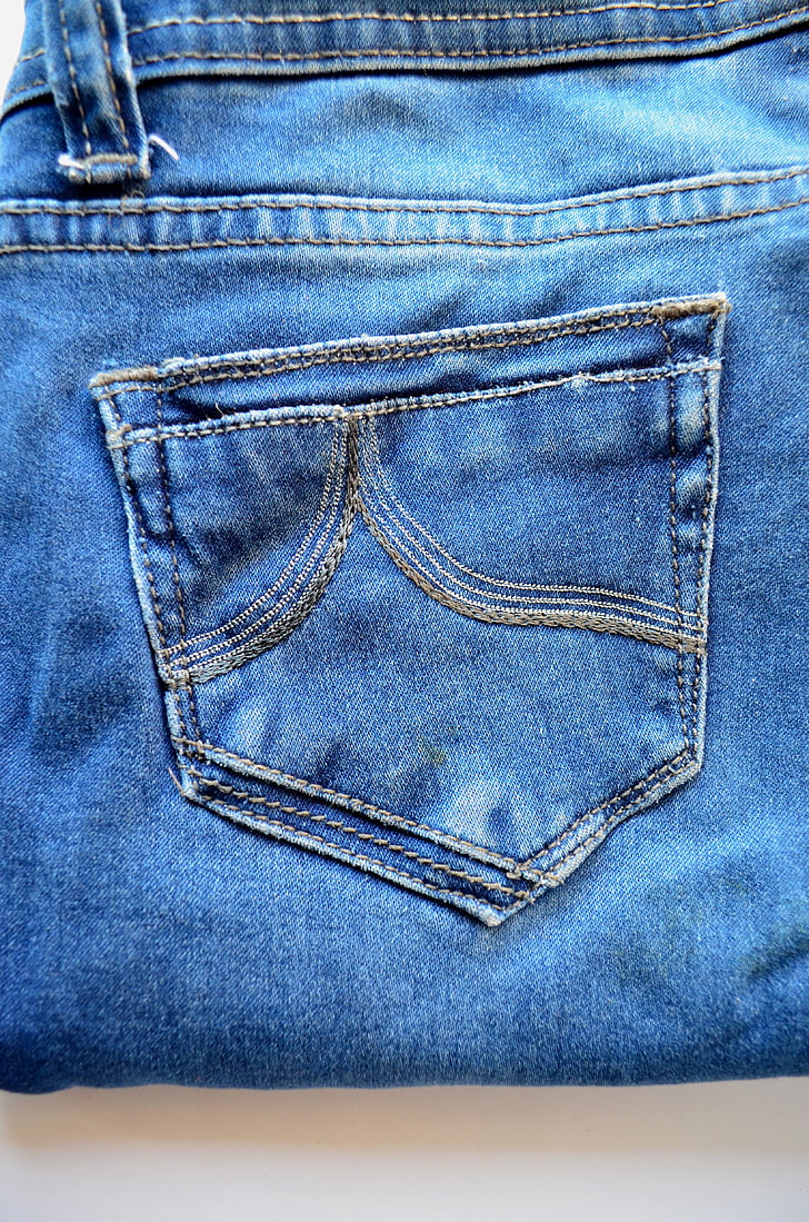 džinsai, mėlyna, kišenėje, mados, apranga, atsitiktinis, Džinsinis audinys