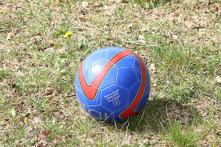 bollen, blå, fotboll