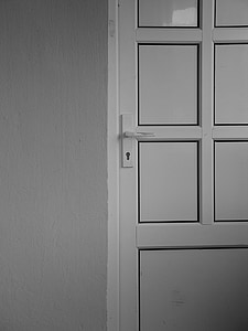 door, black and white, handle