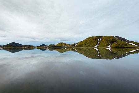 groen, Bergen, Midden, Oceaan, panoramisch, fotografie, water