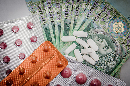 léky, peníze, lék, tablety, lékárna, lékařské, nemoc