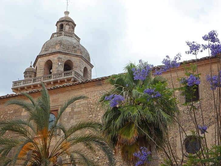 Église, Dôme, Algaida, Mallorca, architecture, bâtiment, tour