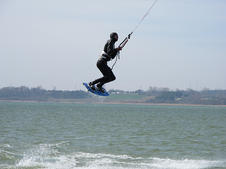 helio, Península, Hel, cometa, persona que practica surf kite, vuelo, vuelo