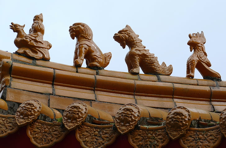 Temple, buddhisme, taoisme, Taiwan, Kina, figur, løve