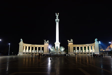 DOM, parks, kaitēkļu, Budapešta, Ungārija, Eiropa, naktī