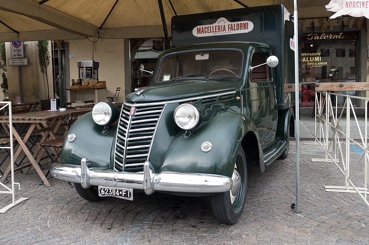 Fiat, Старый, транспортное средство, мясника, подпись, ностальгические, Олдтаймер