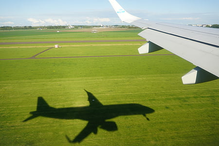 Flugzeug, Ländern, fliegen, Flugzeug, Grass, Landung, Flughafen