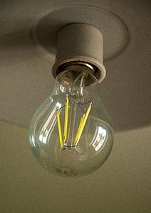 ampoule, électricité, éclairage, lampe, filament