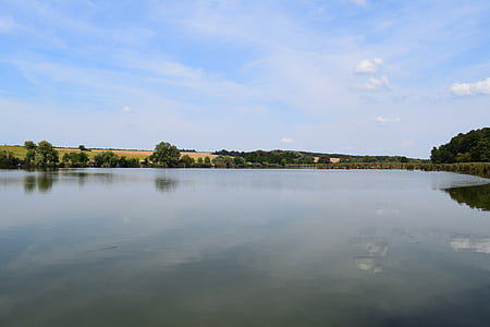 lake, blue, green, nature, water, landscape, water surface
