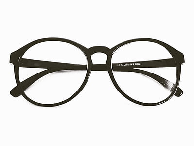 óculos, copos de vidro, óculos redondos, b w, preto e branco, óculos, spects