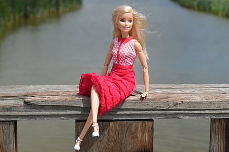 lutka, Barbie, plavuša, pozira, modela, djevojka, glamur