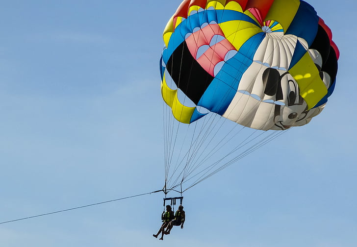 paracaigudes, parapent, globus, cel, esport, l'activitat, vacances