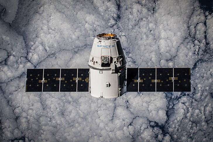 aerea, nuvole, nuvoloso, satellitare, spazio, spola di spazio, SpaceX