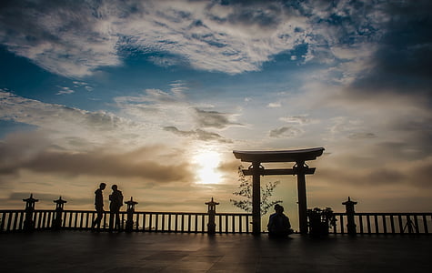 Pagoda, Vietnam, Lam dong, Vietnam, naplemente, Sky, felhő - ég