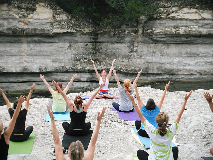 Frauen, Yoga-Kurse, Asana, Fitness, Kursleiter, Hatha-yoga, Professor