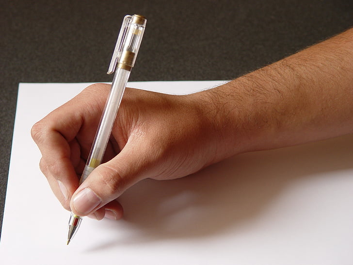 bàn tay, bằng văn bản, giấy, ý tưởng, bút, thông tin liên lạc, lá thư