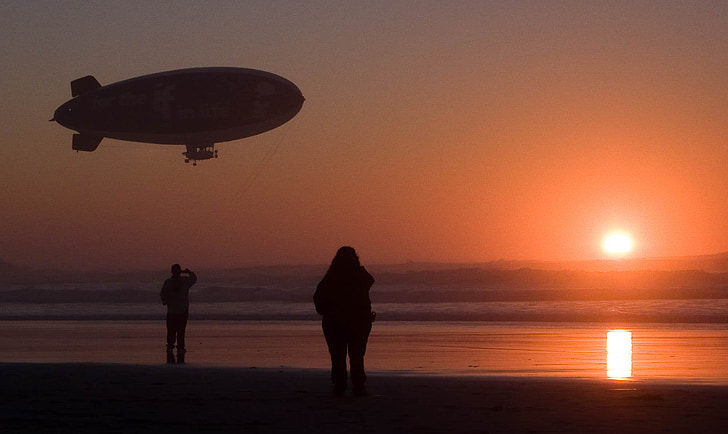 balón protilietadlovej obrany, Beach, večer, západ slnka