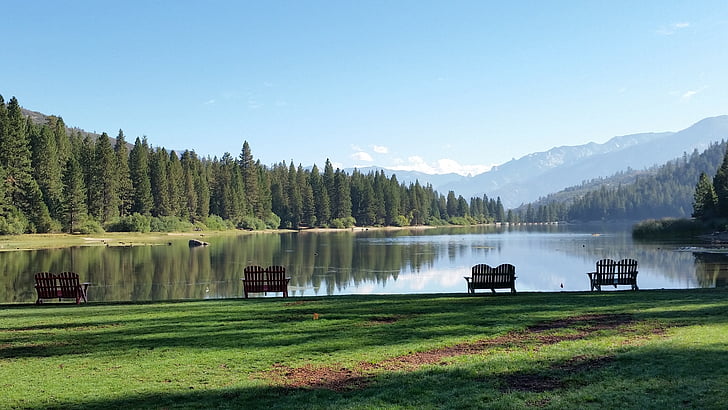 Hume lake, Californië, Sequoia, landschap, buiten, Canyon, geestelijke