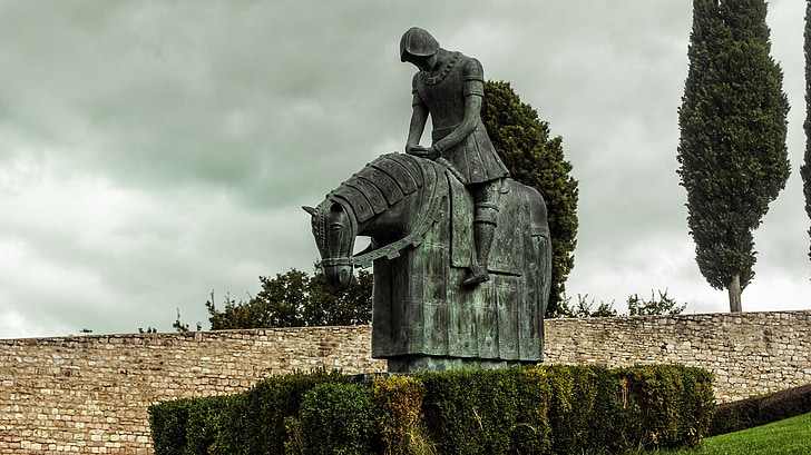 Knight, monument, Metal, statuen, rustning, figur, hest
