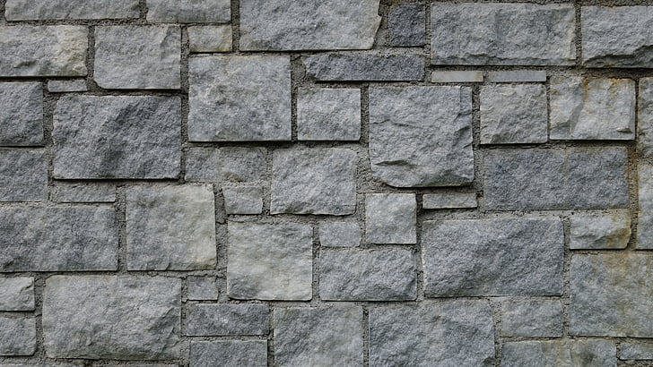 stenen muur, muur, rechthoekig, stenen, onregelmatige, textuur, patroon