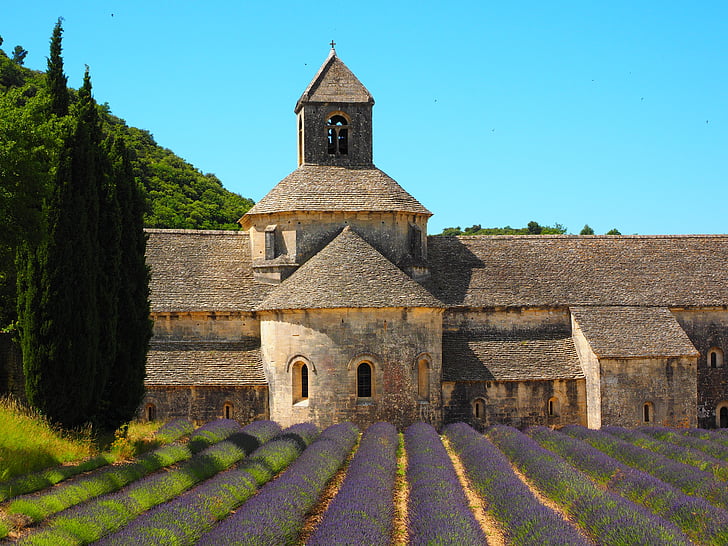Notre dame de sénanque, kasabada sırasını, Gordes, Vaucluse, Fransa, Manastır rahipleri, sénanque Manastırı