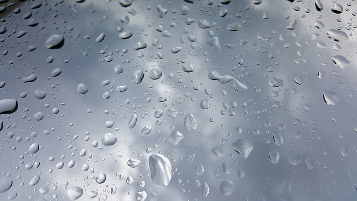 water, wet, droplets, beading, rain, raining, water trail