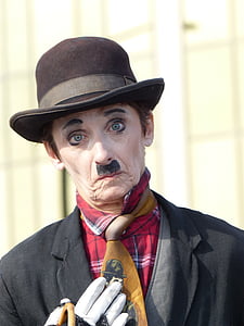 Чарли Чаплин, копия, Цирк, Белый, костюм, грустно, выражение