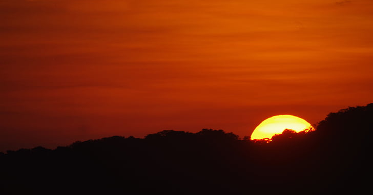 sončni zahod, raca, nebo
