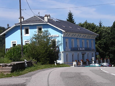 μπλε, σπίτι, Vosges, αρχιτεκτονική, Οδός