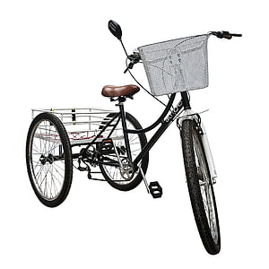 vélo, tricycle, roues, jante, poignée, véhicule, blanc