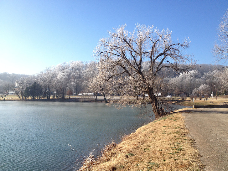 Arkansas, sjön, vinter, Frost