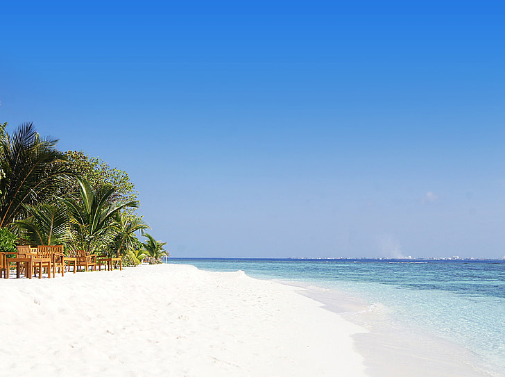 Maldives, mer, Sky, Nuage, Lune de miel, plage, sable