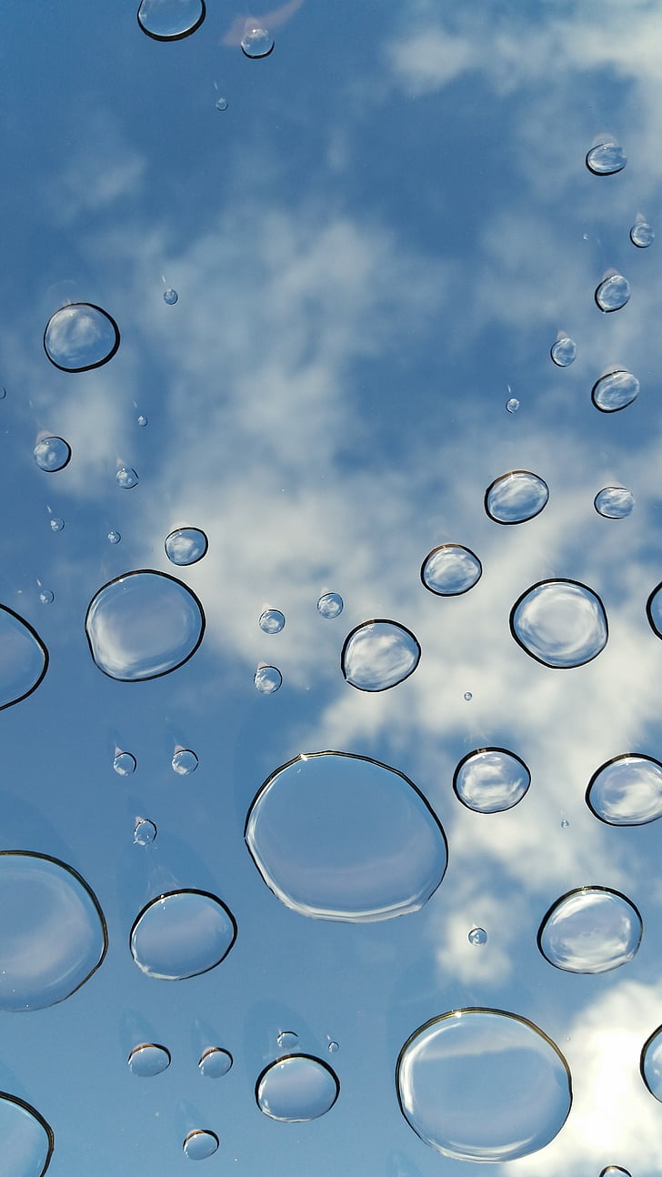 drip, water, sky, glass