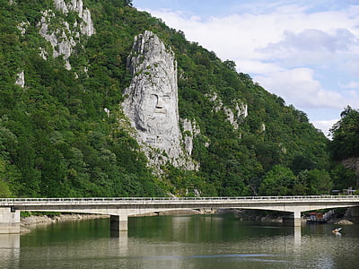 relief, king decebalus, rock, danube, booked, tributary, iron gate