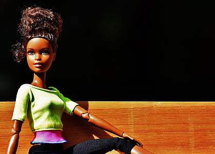 ljepota, Barbie, banke, sjediti, lijep, lutka, šarmantan