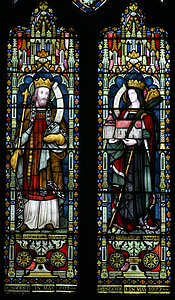 stained glass window, st michael's church, sittingbourne, st michael's sittingbourne, church, saints, christ