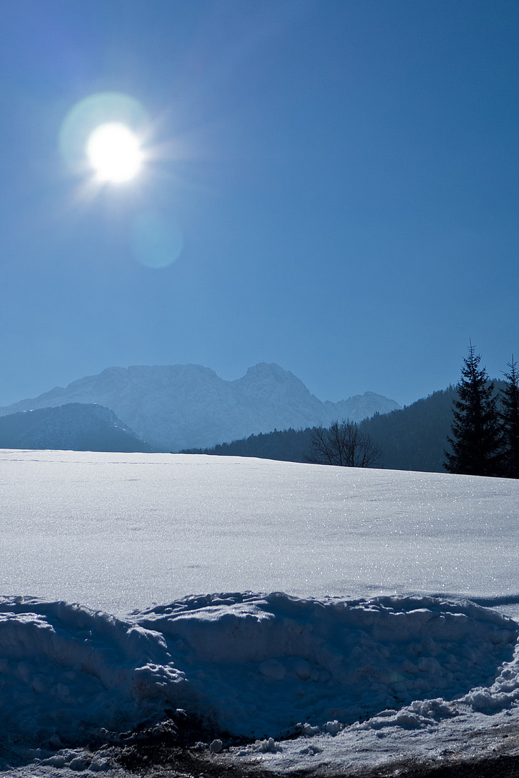 Tatry, skats, ziemas, sniega, saule, ainava, Biel