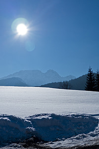 tatry, view, winter, snow, the sun, landscape, biel