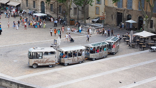 Avignon, Pápež palace square, turistov, Bike, zaujímavé miesta, sledovať, Navštívte