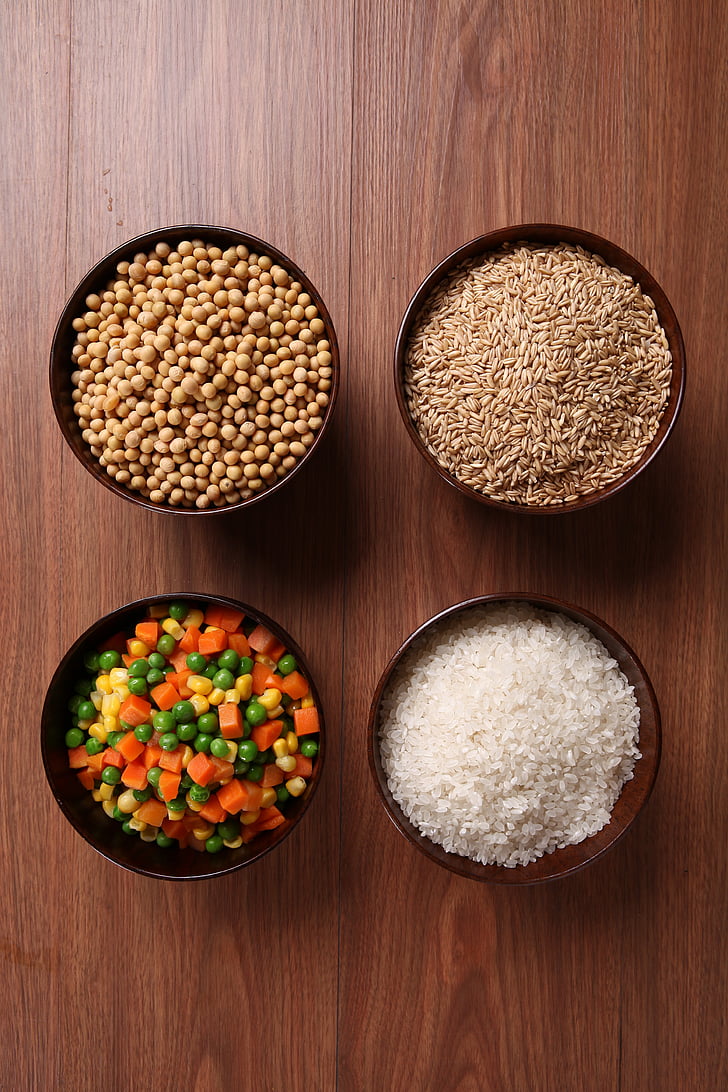 veseli graudi, pārtikas sastāvdaļas, metrs, auzas, sojas pupas, labības augu, pārtikas produkti un dzērieni