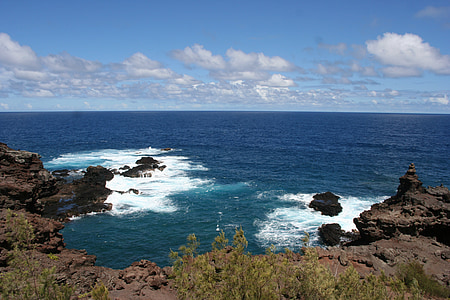 Hawaii, Maui, Tropic, natuur, golven, blauw, hemel
