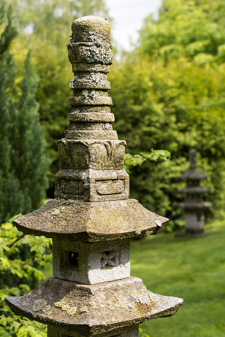 Feng shui, Kamienna latarnia, Latarnia, ogród, ogród japoński, zrelaksować się, relaks