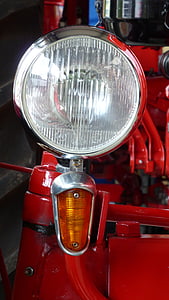 Spotlight, traktor, Porsche, piros orr, Oldtimer, fény, lámpa