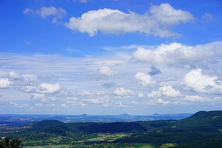 Alba de Swabian, montañas del testigo, punto de vista, roca de Mörike, maar de ecker Rand, Idilio, vista aérea