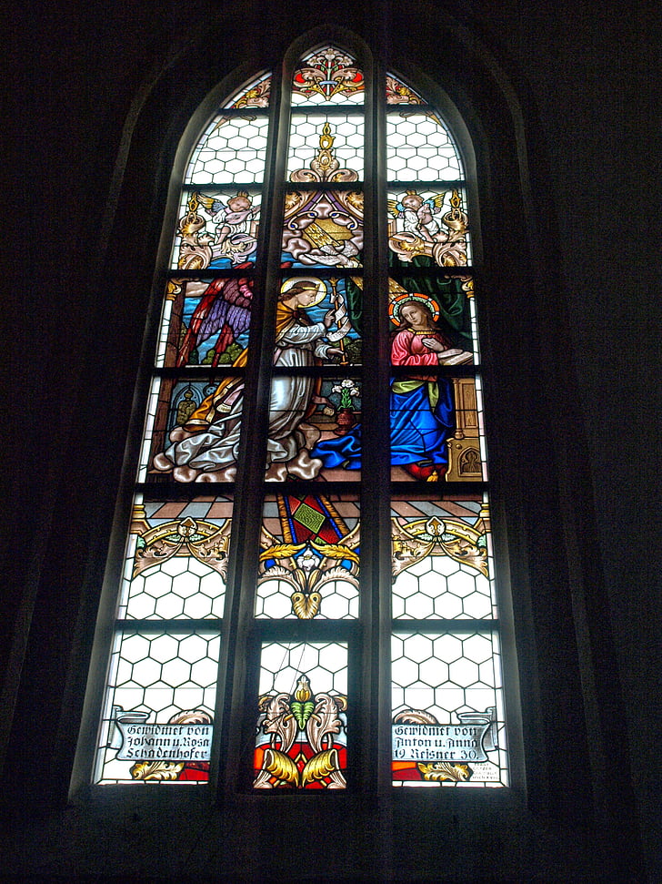 ybbs, HL Лаврентий, енорийска църква, Прозорец, Долна Австрия, декор, символично