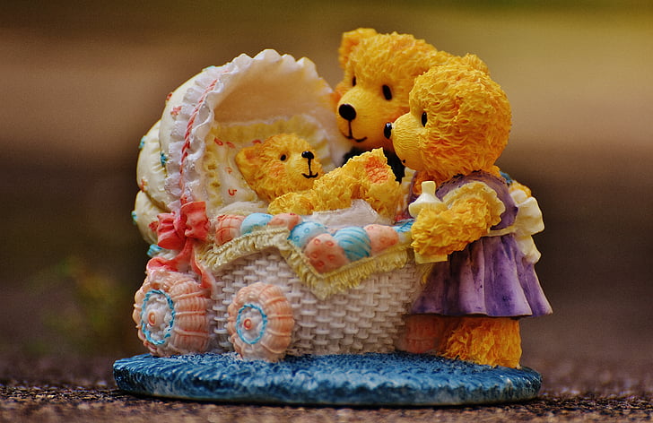 close-up, cute, decoration, figurine, macro, teddy bears
