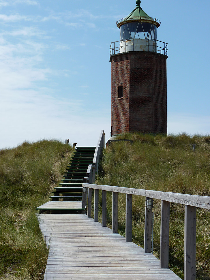 Lighthouse, Sylt, solen, skyer